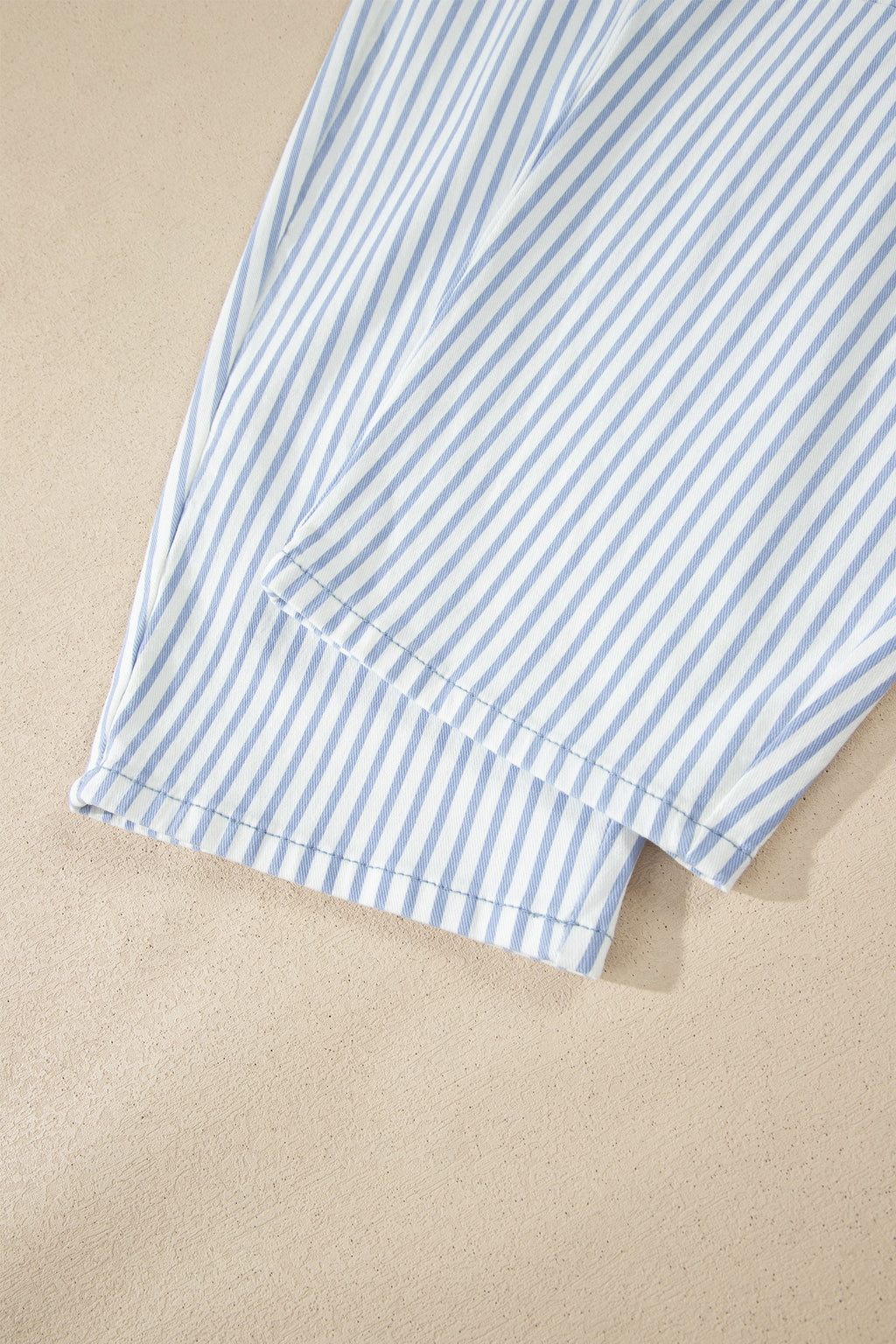 Khaki Stripe Casual Barrel Jeans