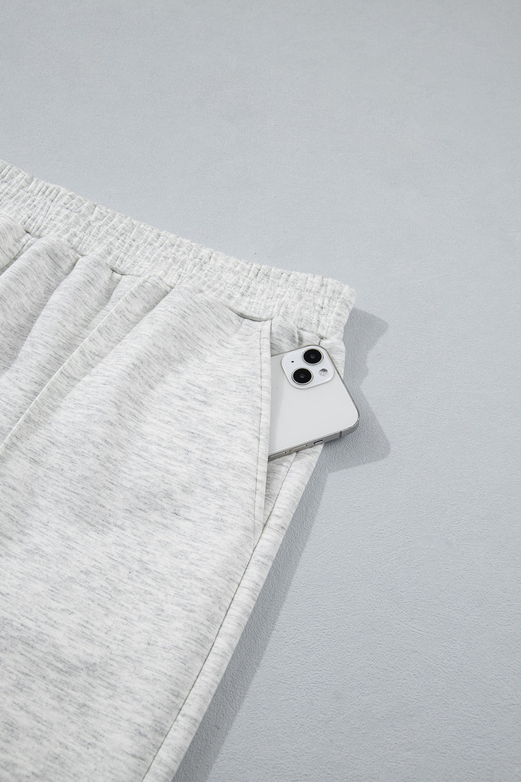 Light Grey Half Zip Polo Tee Loose Pants Plus Size 2pcs Outfit