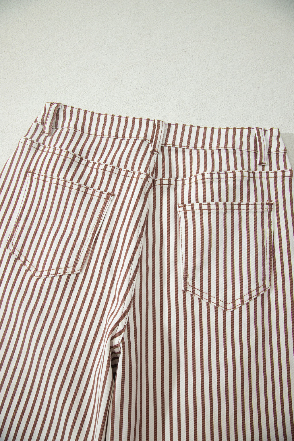 Khaki Stripe Casual Barrel Jeans